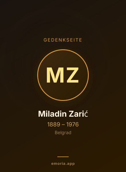 Gedenkportrait von Miladin Zarić