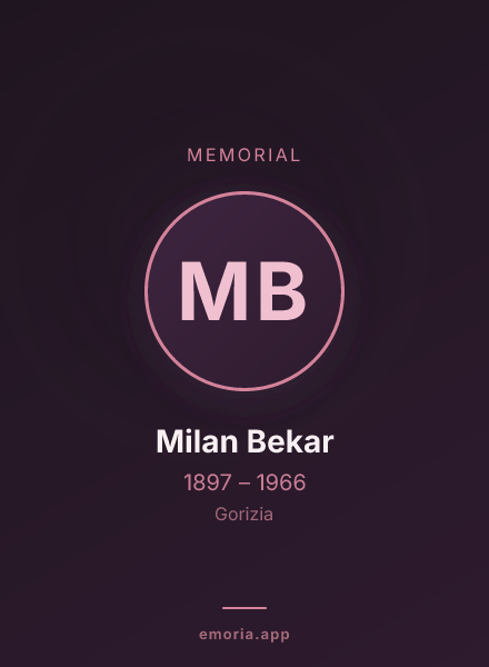 Memorial portrait of Milan Bekar