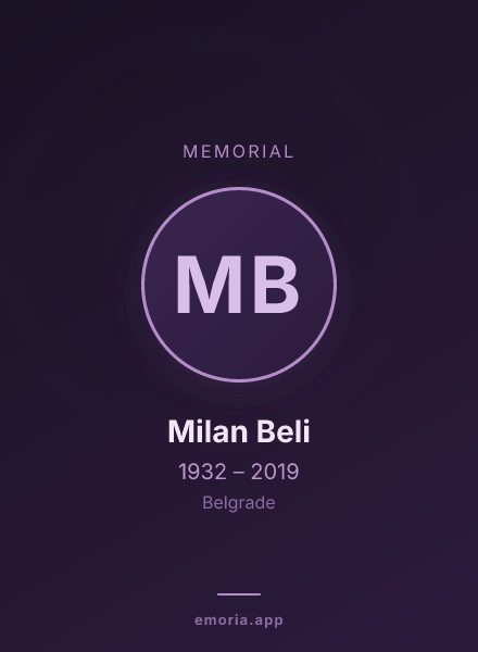 Memorial portrait of Milan Beli