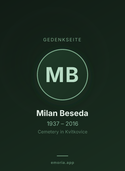 Gedenkportrait von Milan Beseda