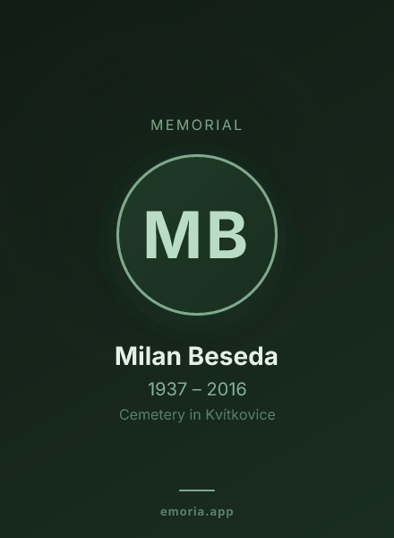 Memorial portrait of Milan Beseda