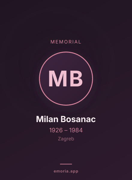 Memorial portrait of Milan Bosanac