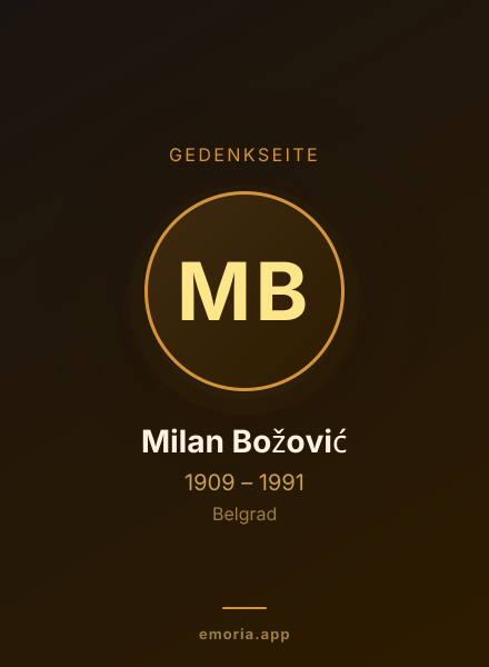 Gedenkportrait von Milan Božović