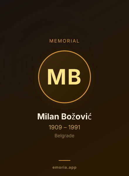 Memorial portrait of Milan Božović