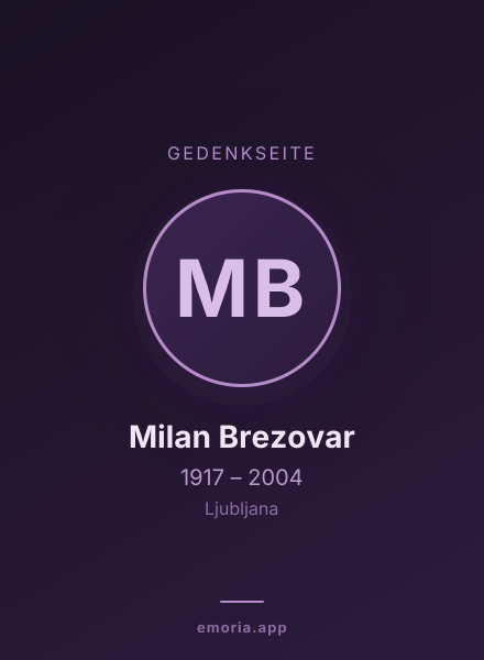 Gedenkportrait von Milan Brezovar