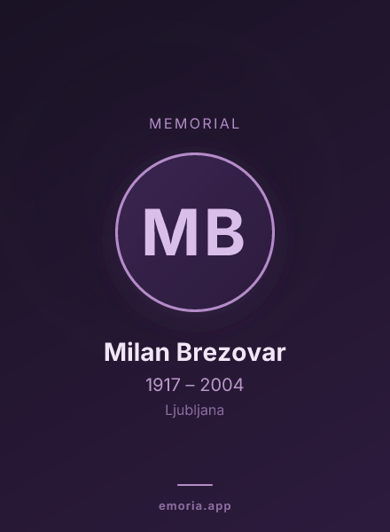 Memorial portrait of Milan Brezovar