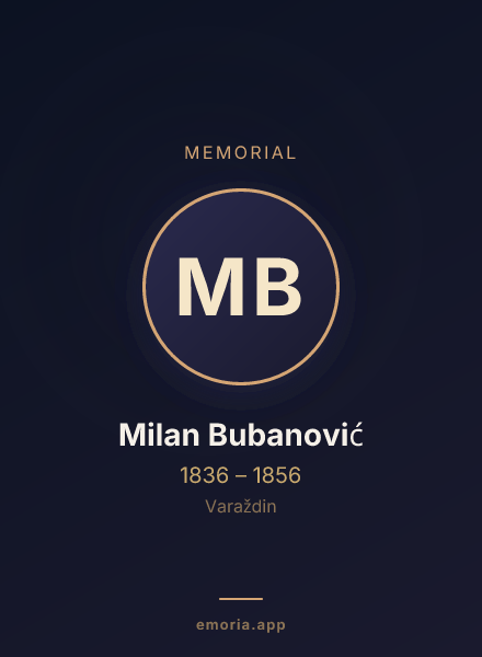 Memorial portrait of Milan Bubanović