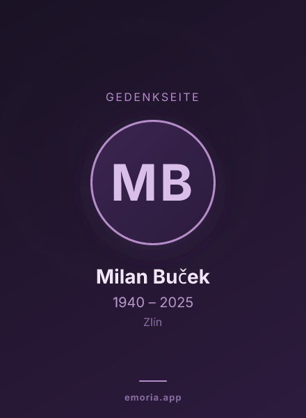 Gedenkportrait von Milan Buček
