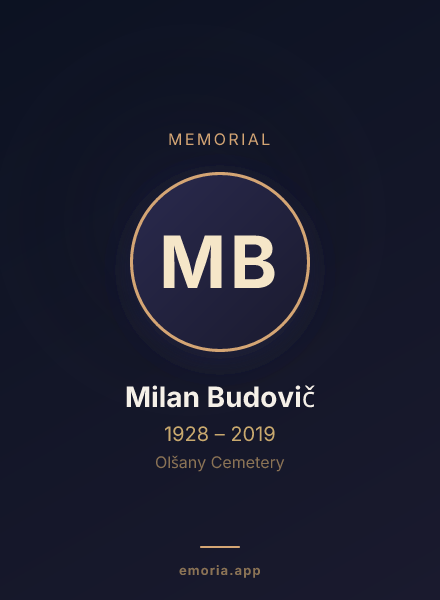 Memorial portrait of Milan Budovič