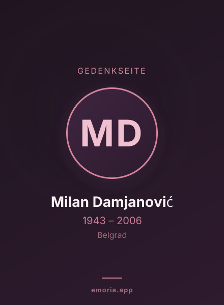 Gedenkportrait von Milan Damjanović