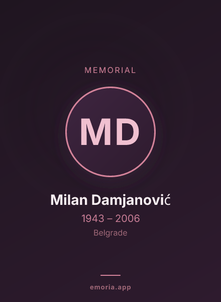 Memorial portrait of Milan Damjanović