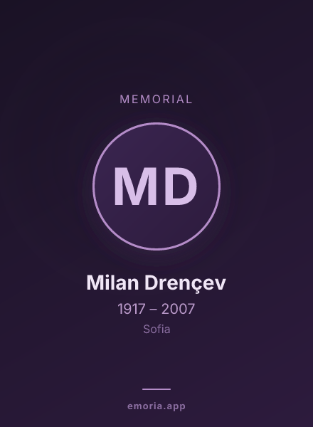 Memorial portrait of Milan Drençev