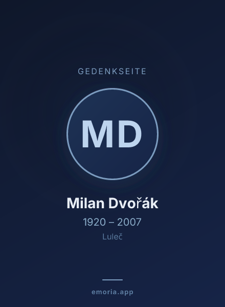 Gedenkportrait von Milan Dvořák
