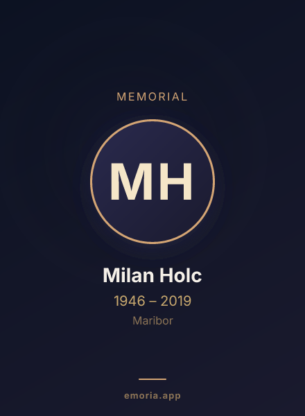 Memorial portrait of Milan Holc