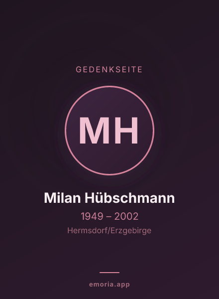 Gedenkportrait von Milan Hübschmann