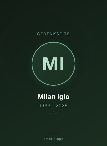 Gedenkportrait von Milan Iglo