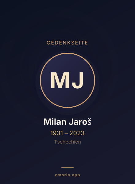 Gedenkportrait von Milan Jaroš