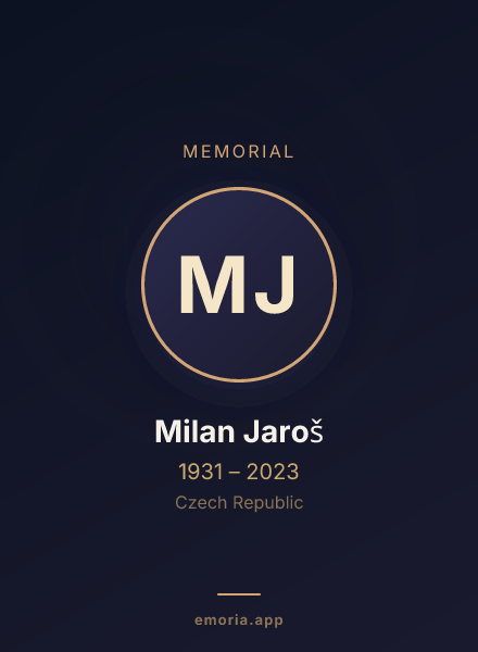 Memorial portrait of Milan Jaroš