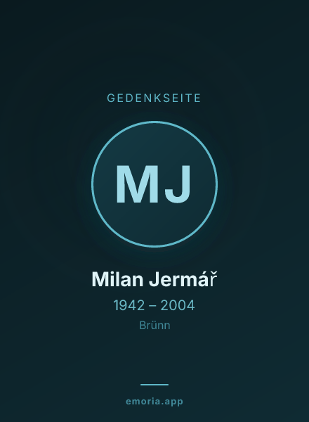 Gedenkportrait von Milan Jermář