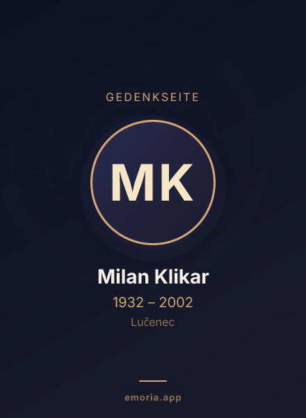 Gedenkportrait von Milan Klikar