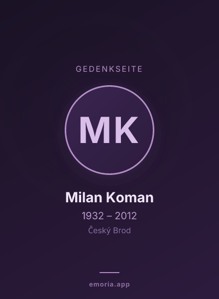 Gedenkportrait von Milan Koman