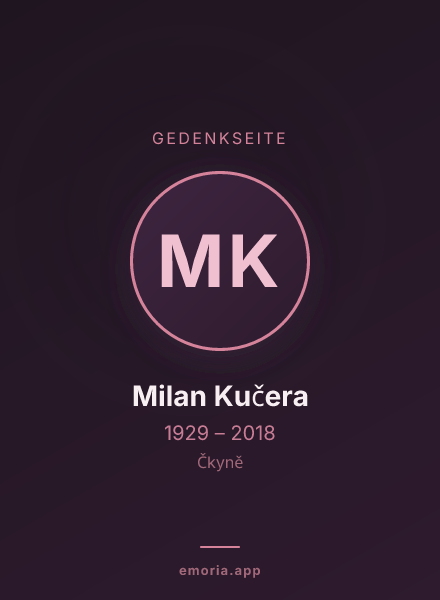 Gedenkportrait von Milan Kučera