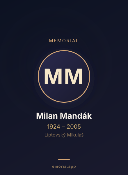 Memorial portrait of Milan Mandák