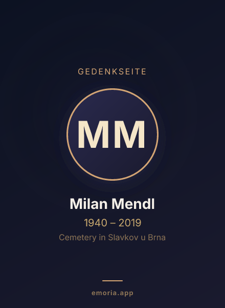 Gedenkportrait von Milan Mendl