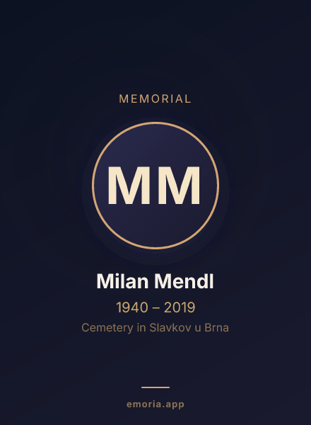 Memorial portrait of Milan Mendl