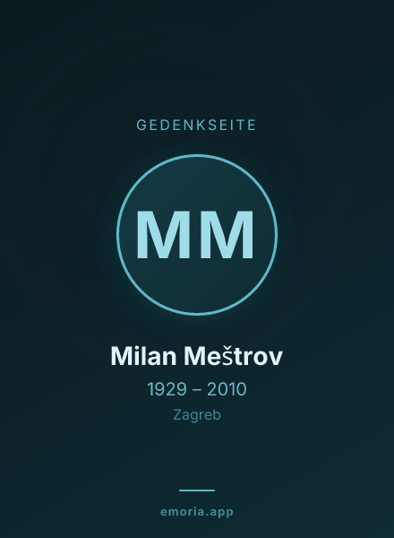 Gedenkportrait von Milan Meštrov
