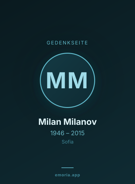 Gedenkportrait von Milan Milanov