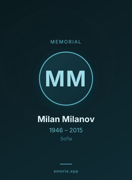 Memorial portrait of Milan Milanov