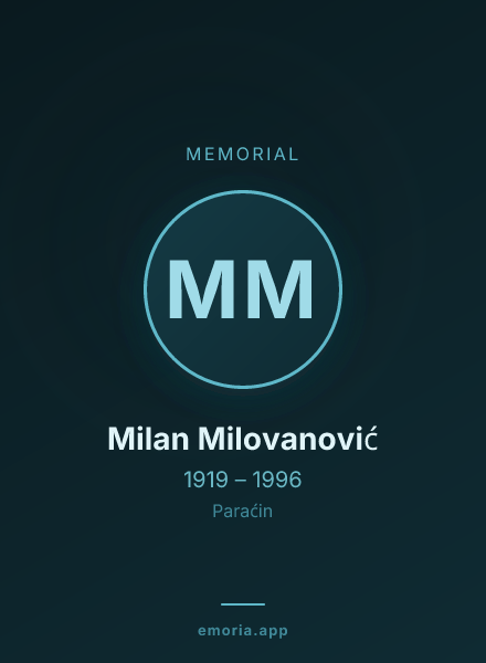 Memorial portrait of Milan Milovanović