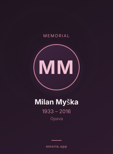 Memorial portrait of Milan Myška