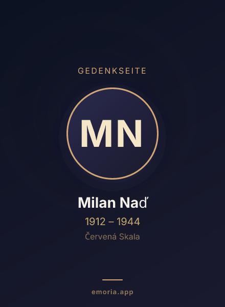 Gedenkportrait von Milan Naď