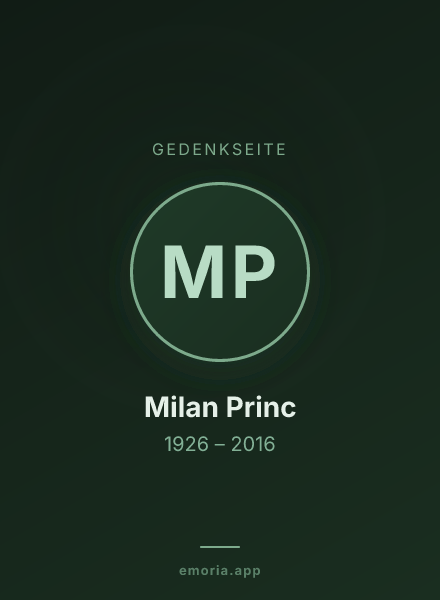 Gedenkportrait von Milan Princ