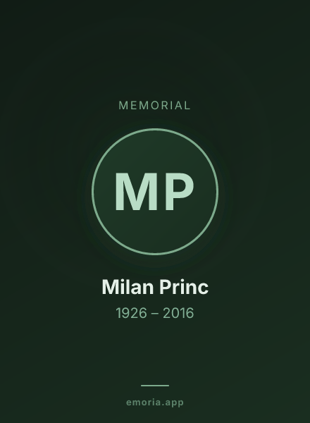 Memorial portrait of Milan Princ