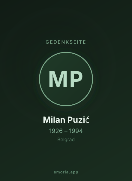Gedenkportrait von Milan Puzić