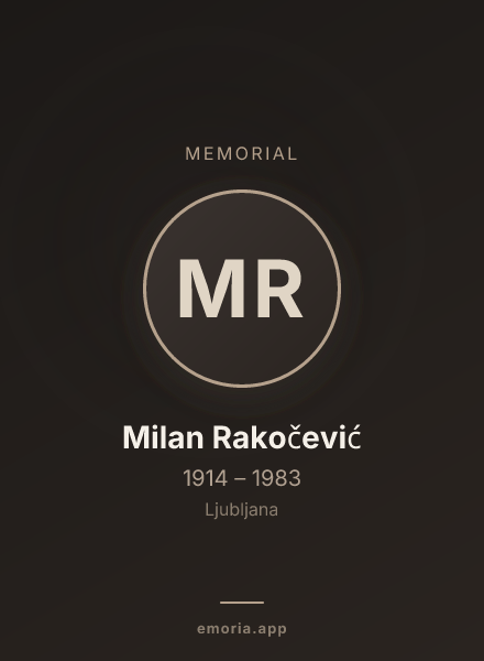 Memorial portrait of Milan Rakočević