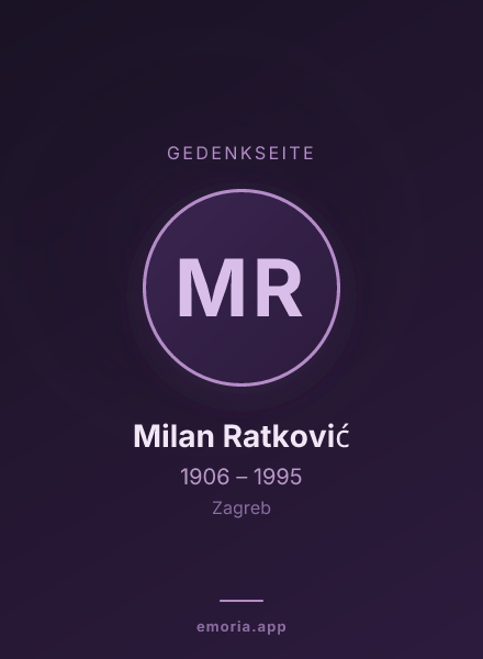 Gedenkportrait von Milan Ratković
