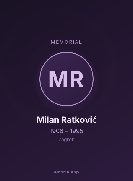 Memorial portrait of Milan Ratković