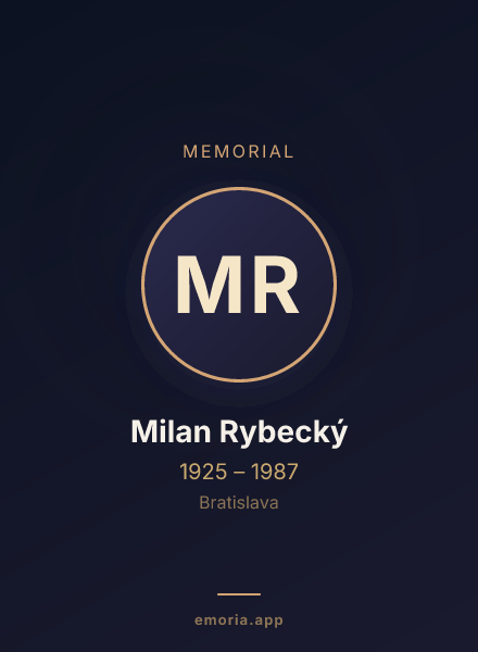 Memorial portrait of Milan Rybecký
