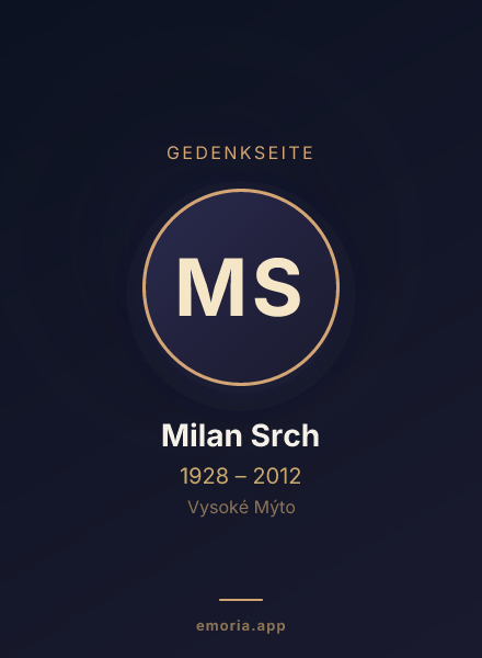 Gedenkportrait von Milan Srch