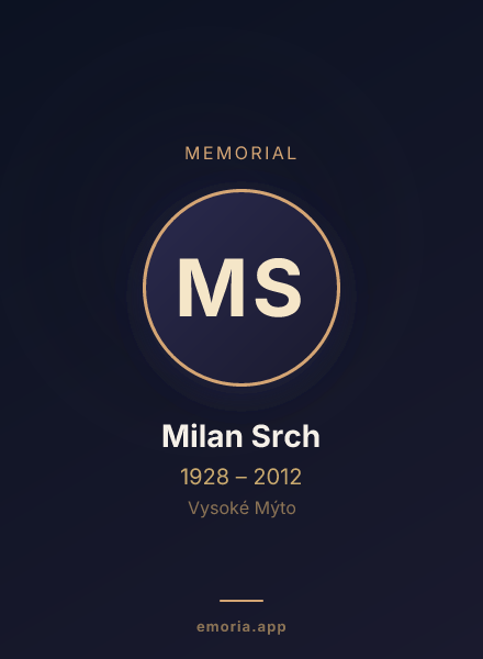 Memorial portrait of Milan Srch