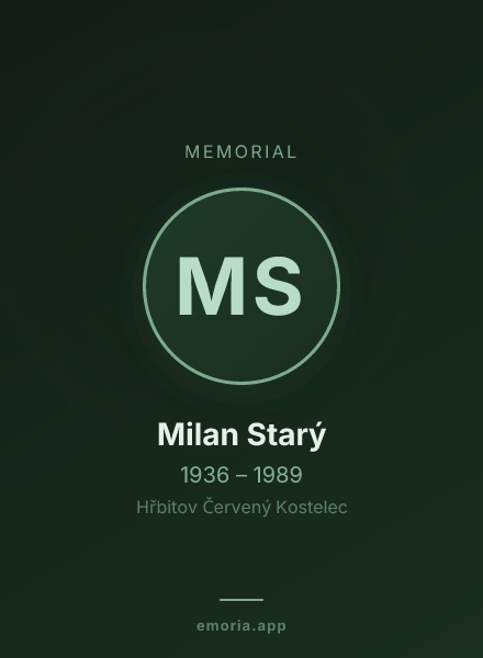 Memorial portrait of Milan Starý