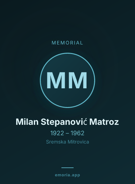 Memorial portrait of Milan Stepanović Matroz