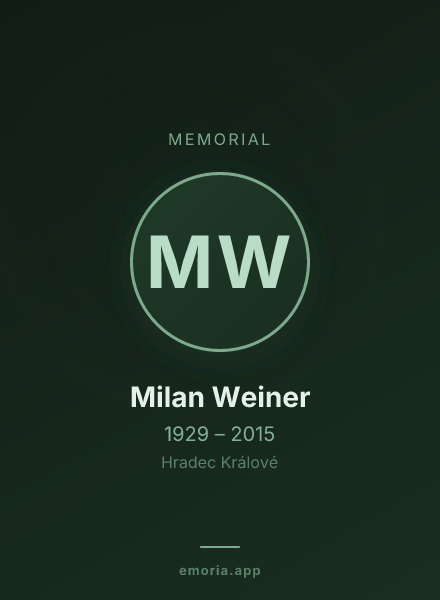 Memorial portrait of Milan Weiner