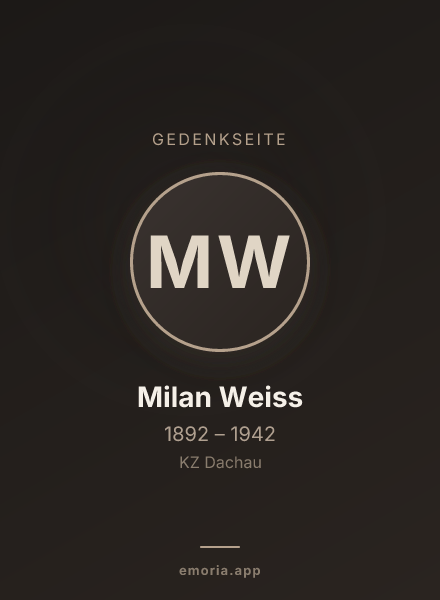 Gedenkportrait von Milan Weiss