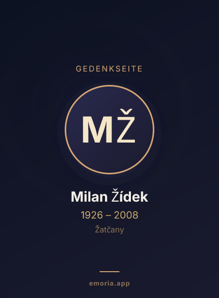 Gedenkportrait von Milan Žídek