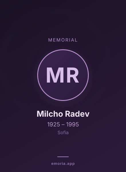Memorial portrait of Milcho Radev